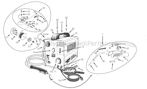 Page A Diagram and Parts List for  Campbell Hausfeld Welder